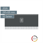 Querterminbuch Mod. 772 2026 | 297×105 mm, Karton, schwarz